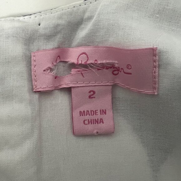 Lilly Pulitzer Womens Delia Shift Mini Dress Navy White Sleeveless size 2 - Picture 9 of 12